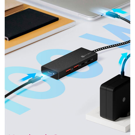 Icy Box ib-hub1436-cpd USB-Hub (schwarz, 2x USB-A, 2x USB-C)