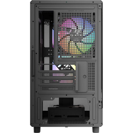 Xyz PC Gear Atom Midi-Tower-Gehäuse (schwarz | 2x USB-A | 1x USB-C | gehärtetes Glas)