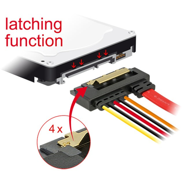 Delock Sata 7-pin + 15-pin> sata 22-pin