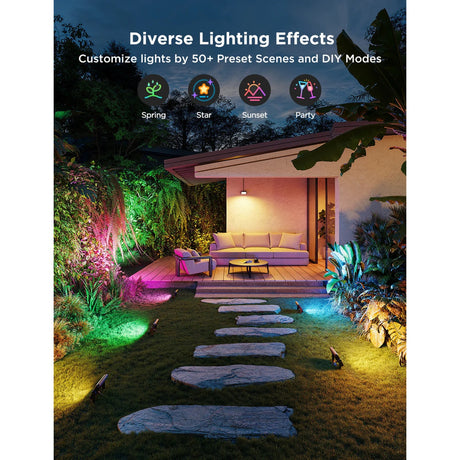 Govee Smart Ground Lighting Matter RGBWW – 4er-Pack für den Außenbereich