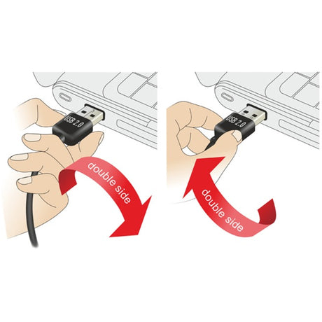 Delock Easy-USB-A 2.0 Stecker > Easy-USB Micro-USB-B 2.0 Stecker Kabel (schwarz, 1 Meter)