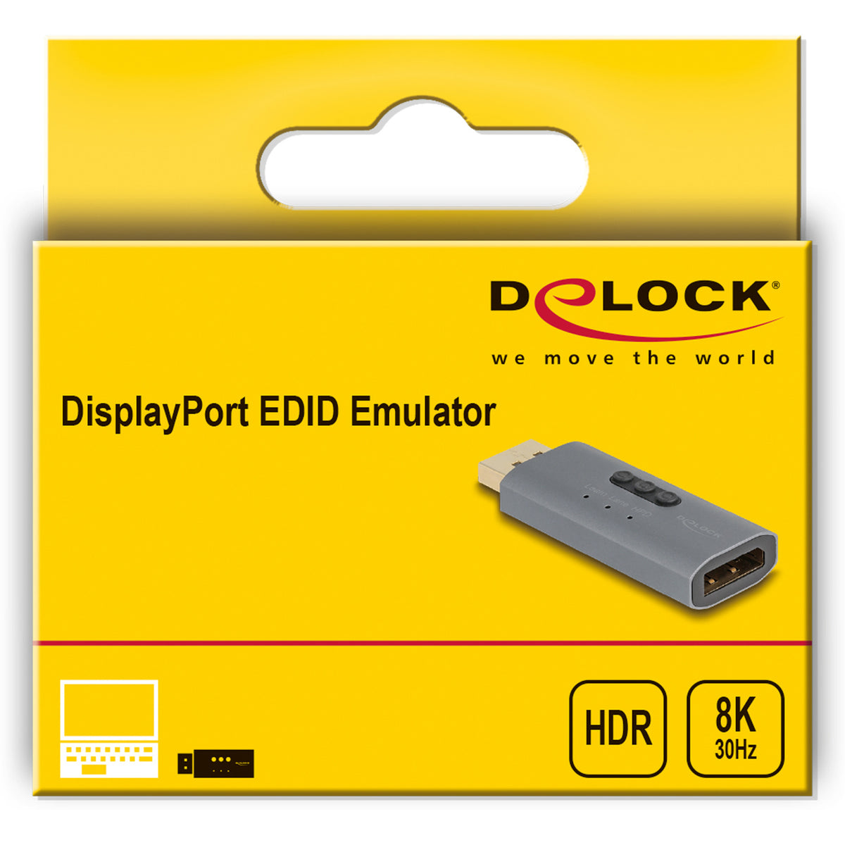 Delock displayport edid emulator 8k adapter (antraciet)