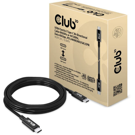 Club 3D USB4 GEN3X2 Typ-C BIDirektionales Kabel, 3 Meter