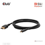 Club 3D USB-C auf DisplayPort 2.1 DP54 Bidirektionales Kabel, 8K120Hz 2m (Schwarz)