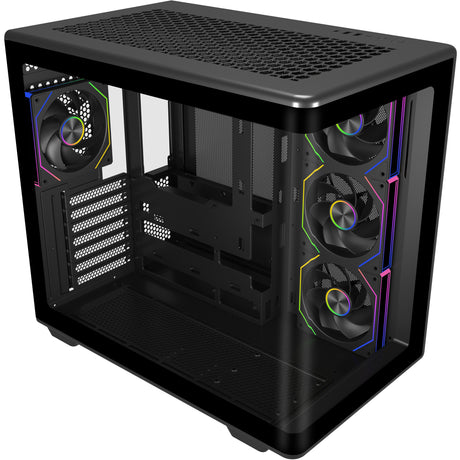Cooler Master Elite 600 ARGB Midi Tower Gehäuse (schwarz | 2x USB-A | 1x USB-C | RGB | gehärtetes Glas)