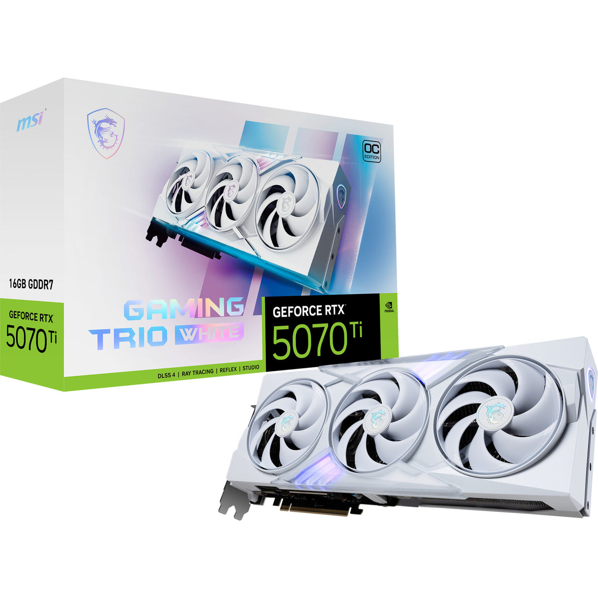 MSI GeForce RTX 5070 Ti Gaming Trio OC White Grafikkarte (Weiß, 3x Display Port, 1x HDMI 2.1, DLSS 4)