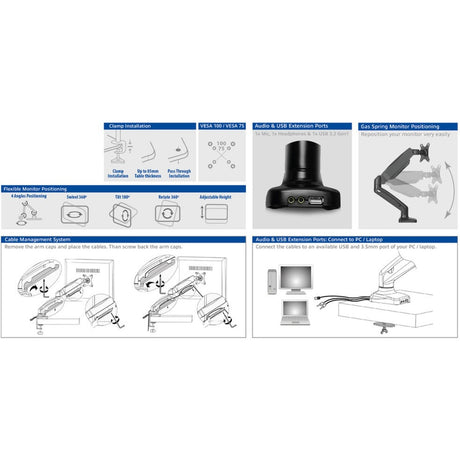 Monitorarm Act Black AC8311