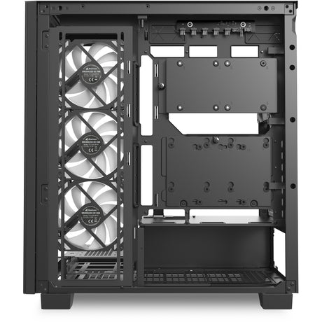Sharkoon Elite Shark CA500 Midi-Tower-Gehäuse (schwarz | 2x USB-A | 1x USB-C | RGB | gehärtetes Glas)