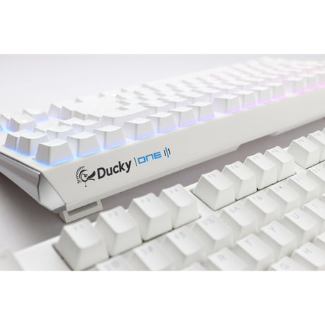 Ducky One 3 Classic Pure White TKL RGB mechanische Tastatur (weiß, US-Layout (QWERTY), Cherry MX Silent Red, 80 % (TKL), RGB-LEDs, Double-Shot PBT, Hot-Swap-fähig, Quack-Mechanik)