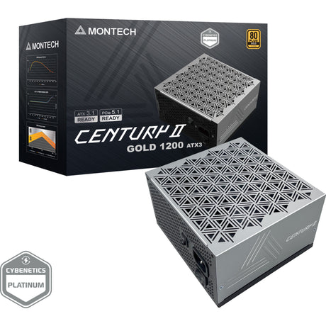 Montech Century II modulares 1200-Watt-Netzteil (Silber, 1x 12V-2x6, 6x PCIe)
