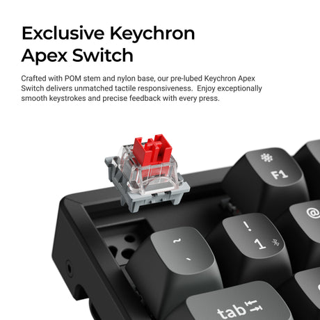 Keychron k8 ultra 8k wireless custom mechanical keyboard (zwart, us lay-out (qwerty), apex brown, 80% (tkl), rgb leds, osa double-shot pbt, usb-c | 2.4 ghz | bluetooth 5.2)