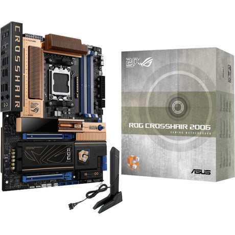 Asus rog crosshair 2006 socket am5 moederbord (zwart brons, raid, 5 gb-lan, 10 gb-lan, wi-fi 7, bt, sound, atx)