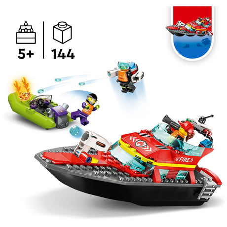 Lego City Rettungsboot-Feuerspielzeug für Kinder – 60373