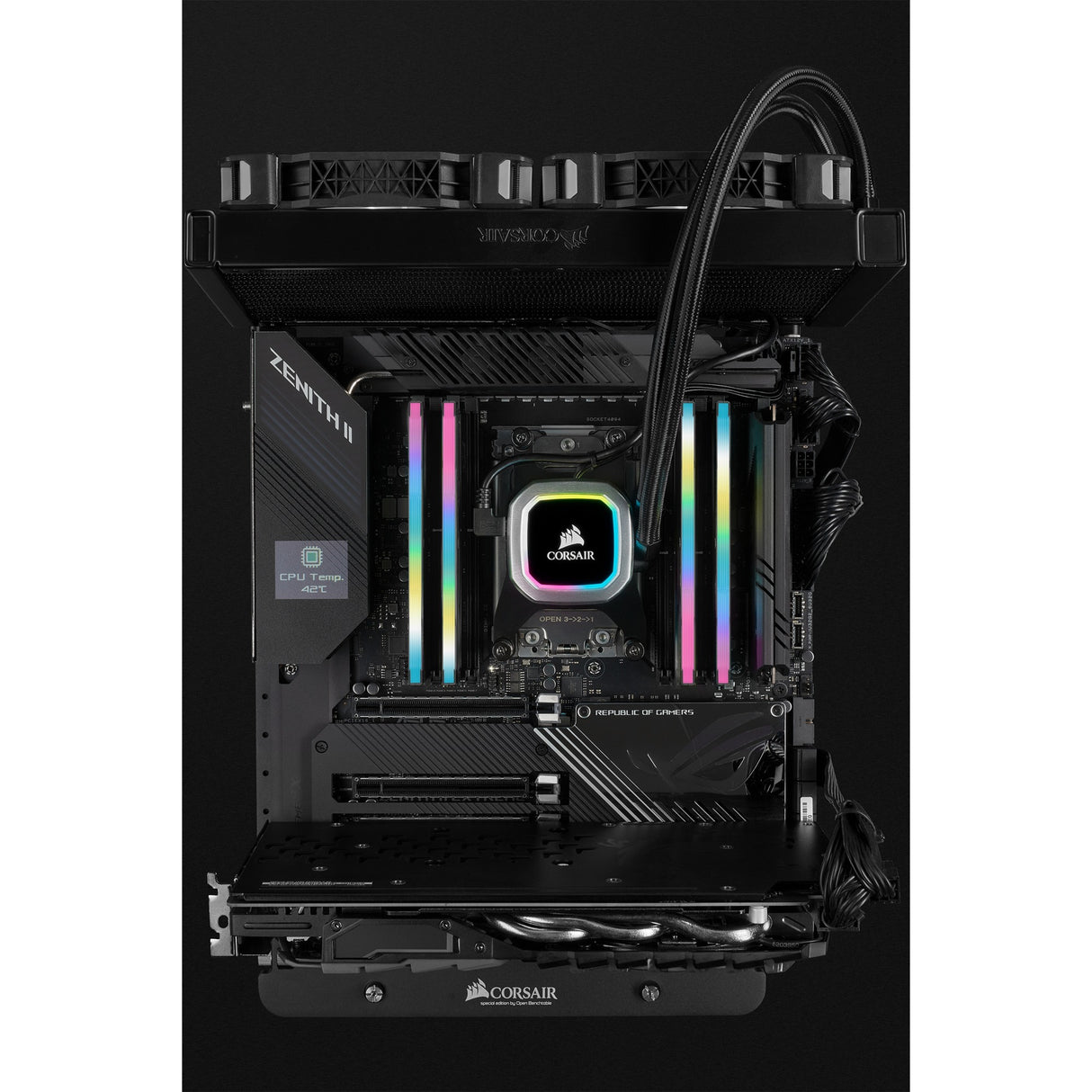 Corsair 32 GB DDR4-3200 (2x 16 GB) RAM-Kit (schwarz, CMH32Gx4M2Z3200C16, Vengeance RGB Pro SL, XMP 2.0, AMD Ryzen Optimized)