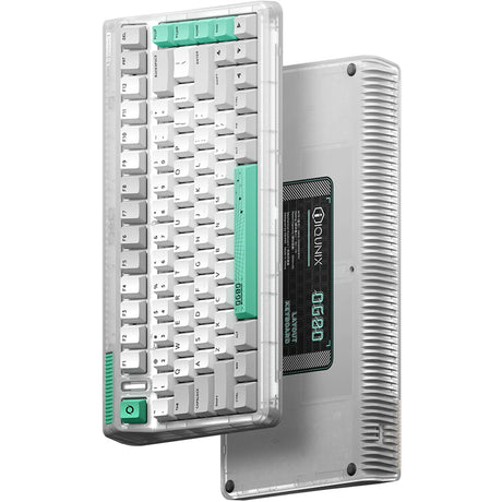 Iqunix OG80 kabellose mechanische Wurmloch-Tastatur (grau, US-Layout (QWERTY), Cherry MX Brown, 80 % (TKL), RGB-LEDs, Hot-Swap-fähig, PBT, 2,4 GHz | Bluetooth 5.1 | USB-C)