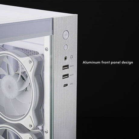 Chieftec Visio Midi Tower Gehäuse (weiß | 2x USB-A | 1x USB-C | RGB | gehärtetes Glas)