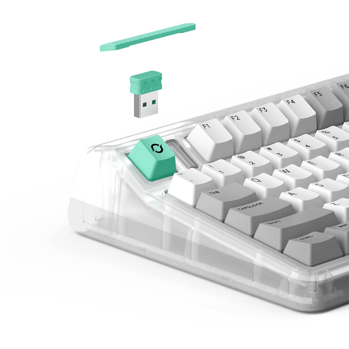 Iqunix OG80 kabellose mechanische Wurmloch-Tastatur (grau, US-Layout (QWERTY), Cherry MX Brown, 80 % (TKL), RGB-LEDs, Hot-Swap-fähig, PBT, 2,4 GHz | Bluetooth 5.1 | USB-C)
