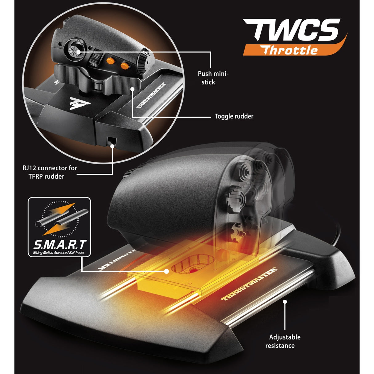 Thrustmaster T.16000M FCS Hotas Gaming Hotas (Schwarz Orange, PC)