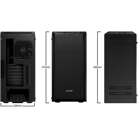 Ruhig sein! Pure Base 600 Window Midi-Tower-Gehäuse (schwarz | 2x USB-A | gehärtetes Glas)