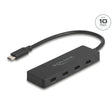 Delock usb 10 gbps usb type-c hub + 4x usb type-c usb-hub (zwart)