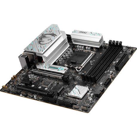 MSI B760M Gaming Plus WiFi Socket 1700 Mainboard (Schwarz Silber, RAID, 2,5 GB LAN, Wi-Fi 6e, BT, Sound, µATX)