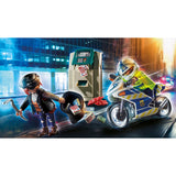 Playmobil City Action - Polizeimotorrad: Verfolgung des Geldräubers, Konstruktionsspielzeug (70572)
