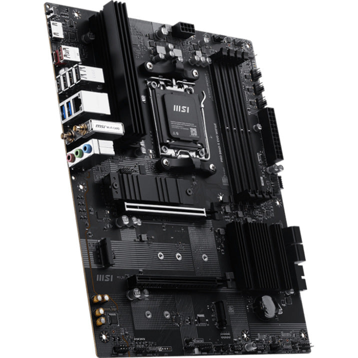 Msi pro b840-s evo wifi6e socket am5 moederbord (zwart zilver, raid, 2.5gb-lan, wi-fi 6e, bluetooth, atx)