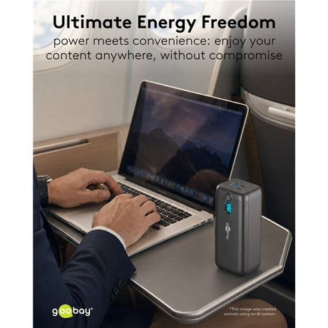 Goobay Laptop-Powerbank (schwarz, 20.000 mAh, Power Delivery)