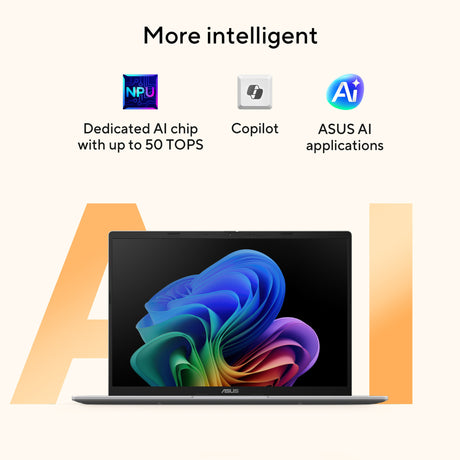 Asus vivobook 14 m1407ga-ly012w 14 Copilot+ Laptop (Silber | Ryzen AI 7 445 | Radeon 840m | 16 GB | 512 GD SSD)