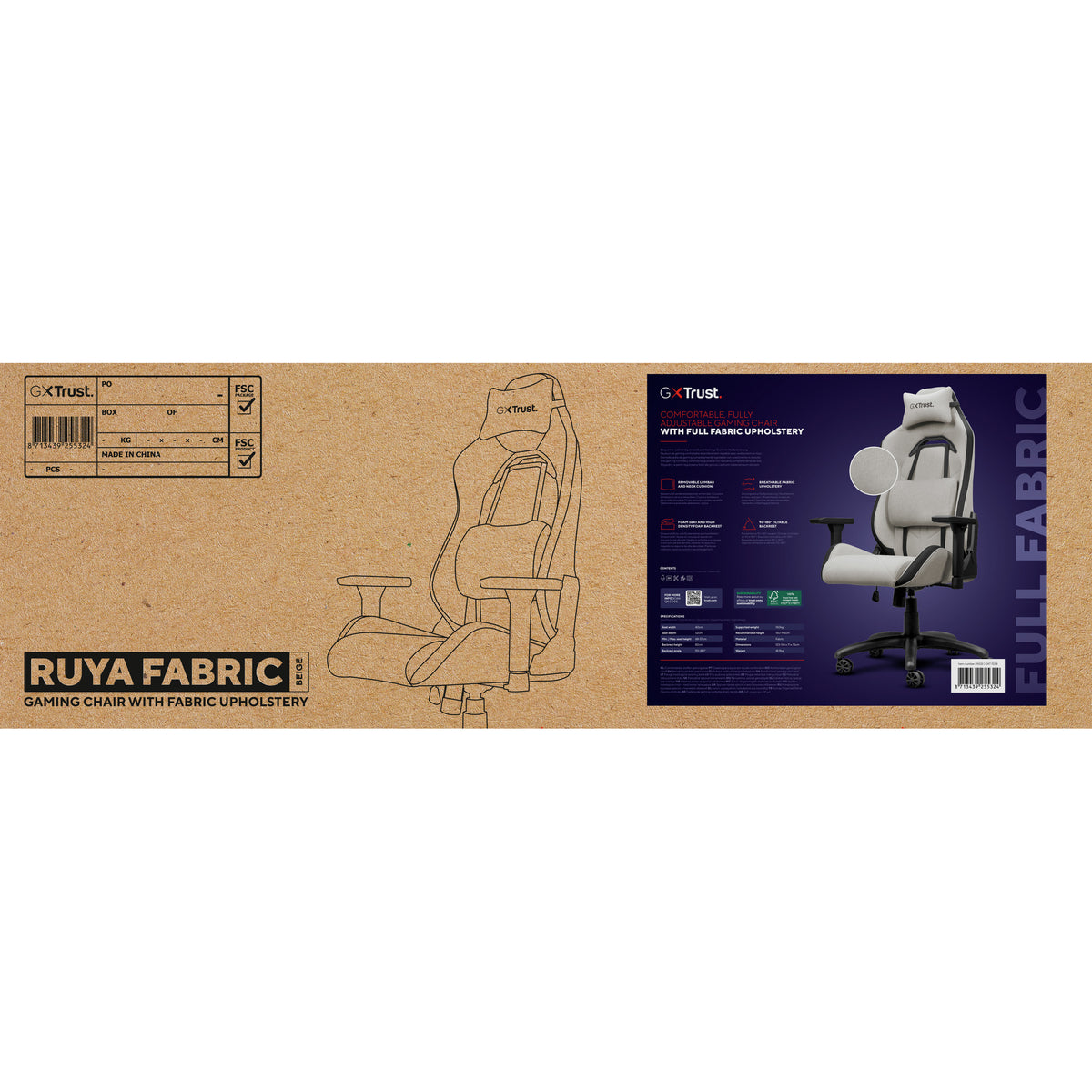 Trust GXT 723 Ruya bequemer Gaming-Stuhl aus Stoff