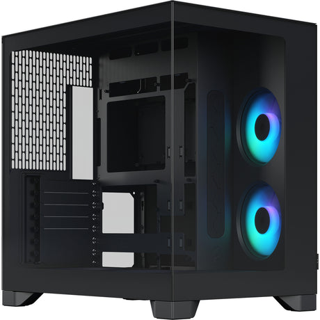 Fractal Design Pop 2 Vision RGB Midi-Tower-Gehäuse (schwarz | 1x USB-A | 1x USB-C | RGB | gehärtetes Glas)
