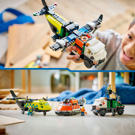 Lego City tolle Fahrzeuge 60505 Flugzeug, Servicefahrzeug und Hovercraft-Remix