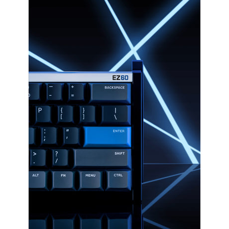Iqunix EZ60 Magnetschalter-Gaming-He-Tastatur (Schwarz, US-Layout (QWERTY), Gateron Magnetic Jade Pro, 60 %, RGB, Double Shot PBT-Tastenkappen)