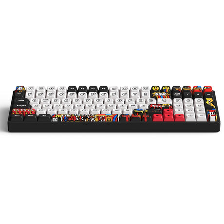 Iqunix F97 Graffiti Diary kabellose mechanische Tastatur (schwarz, US-Layout (QWERTY), Cherry MX Red, 96 %, RGB-LEDs, Hot-Swap-fähig, PBT, 2,4 GHz | Bluetooth 5.1 | USB-C)