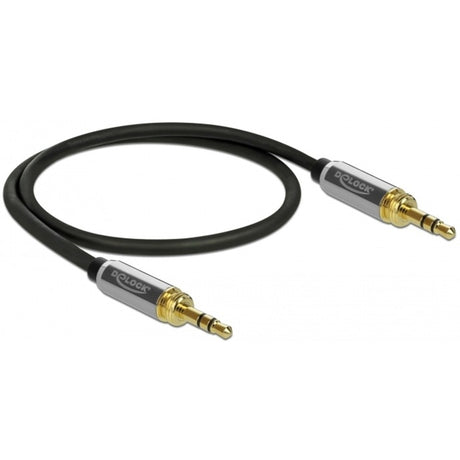 Delock Stereokabel 3,5 mm 3 Pin Stecker > 3,5 mm 3 Pin Stecker (schwarz, 0,5 Meter)