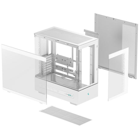 Deepcool ch690 digitales Midi-Tower-Gehäuse (weiß | 2x USB-A | 1x USB-C | gehärtetes Glas)
