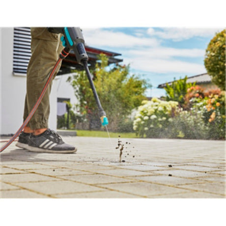 Gardena Aquaclean 24 18 V P4A Premium Set Hochdruckreiniger (Grau Türkis, 14800-31, Batterie im Lieferumfang enthalten)