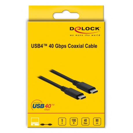 Delock USB4 40 Gbit/s Koaxial-Koaxialkabel (schwarz, 0,8 Meter)