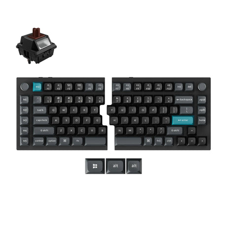 Keychron q11 ultra 8k wireless custom mechanical keyboard (zwart, us lay-out (qwerty), silk pom brown, 100%, rgb leds, ksa double-shot pbt, hot swap, 2.4ghz | bluetooth 5.2 | usb-c)
