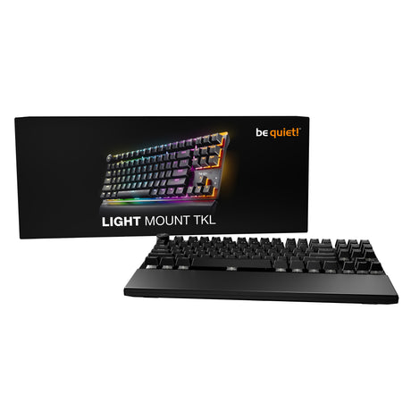 Be quiet! light mount tkl rgb mechanisch gaming toetsenbord (zwart, us lay-out (qwerty), silent v2 linear, 80% (tkl))