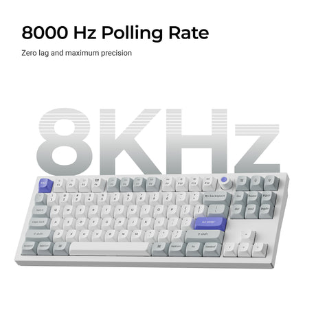 Keychron Q3 HE 8K Magnetschalter-Tastatur (schwarz, US-Layout (QWERTZ), ultraschnelles Lime, 80 % (TKL), RGB, Hot-Swap, 8K)