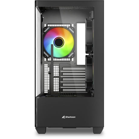 Sharkoon Elite Shark cm100 Midi-Tower-Gehäuse (schwarz | 2x USB-A | 1x USB-C | RGB | gehärtetes Glas)