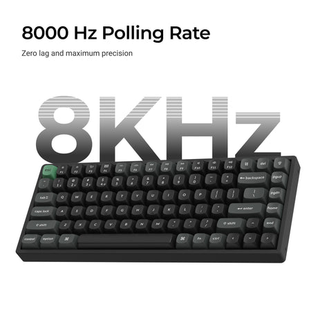 Keychron k2 ultra 8k wireless custom mechanical keyboard (zwart, us lay-out (qwerty), apex red, 75%, rgb leds, osa double-shot pbt, usb-c | 2.4 ghz | bluetooth 5.2)