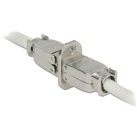 Delock Kupplung für Netzwerkkabel Cat.6a STP (Silber)