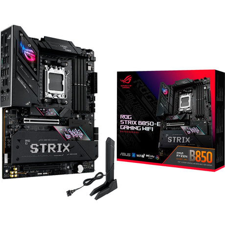 Asus ROG Strix B850-E Gaming WiFi Socket AM5 Motherboard (Schwarz, RAID, 5GB-LAN, Wi-Fi 7, BT, Sound, ATX)