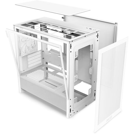 Nzxt h3 flow Midi-Tower-Gehäuse (weiß (matt) | 1x USB-A | 1x USB-C | gehärtetes Glas)