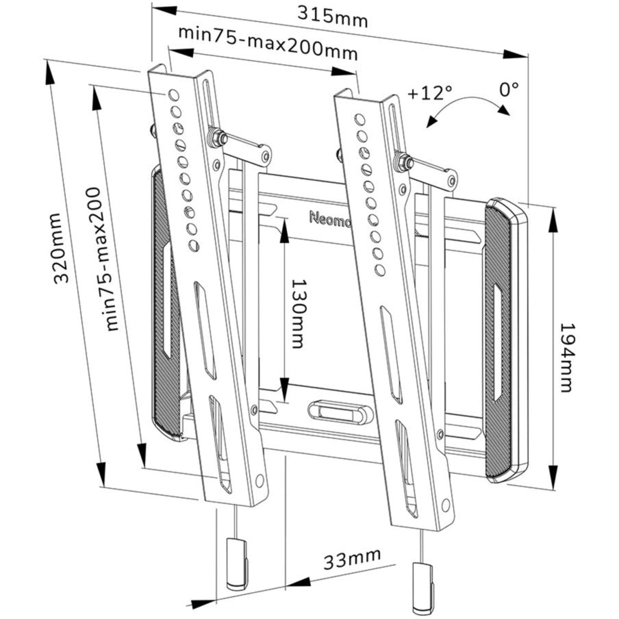 Neomounts von Newstar WL35-550BL12 TV-Wandstonde