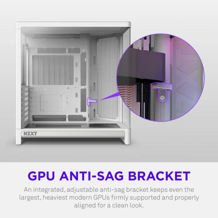 Nzxt h6 rgb+ midi tower behuizing (wit | 2x usb-a | 1x usb-c | rgb | tempered glass)