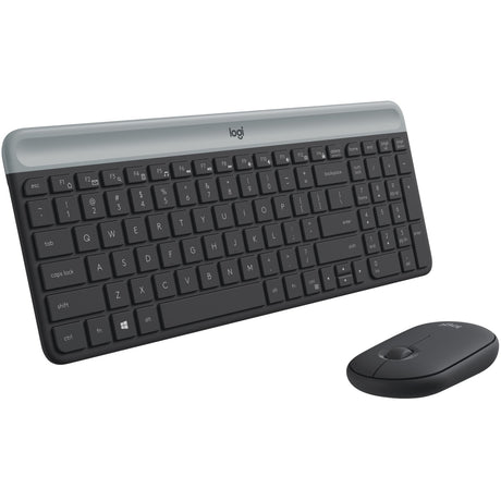 Logitech mk470 schlankes kabelloses Desktop-Set (schwarz, US-internationales Layout (QWERTZ), Scherenschalter, 100 %, 1000 dpi)