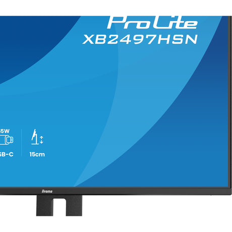 Iiyama Prolite XB2497HSN-B1 23,8-Monitor (Schwarz (matt), 100 Hz, HDMI, Display-Port, USB-C, Audio, LAN)